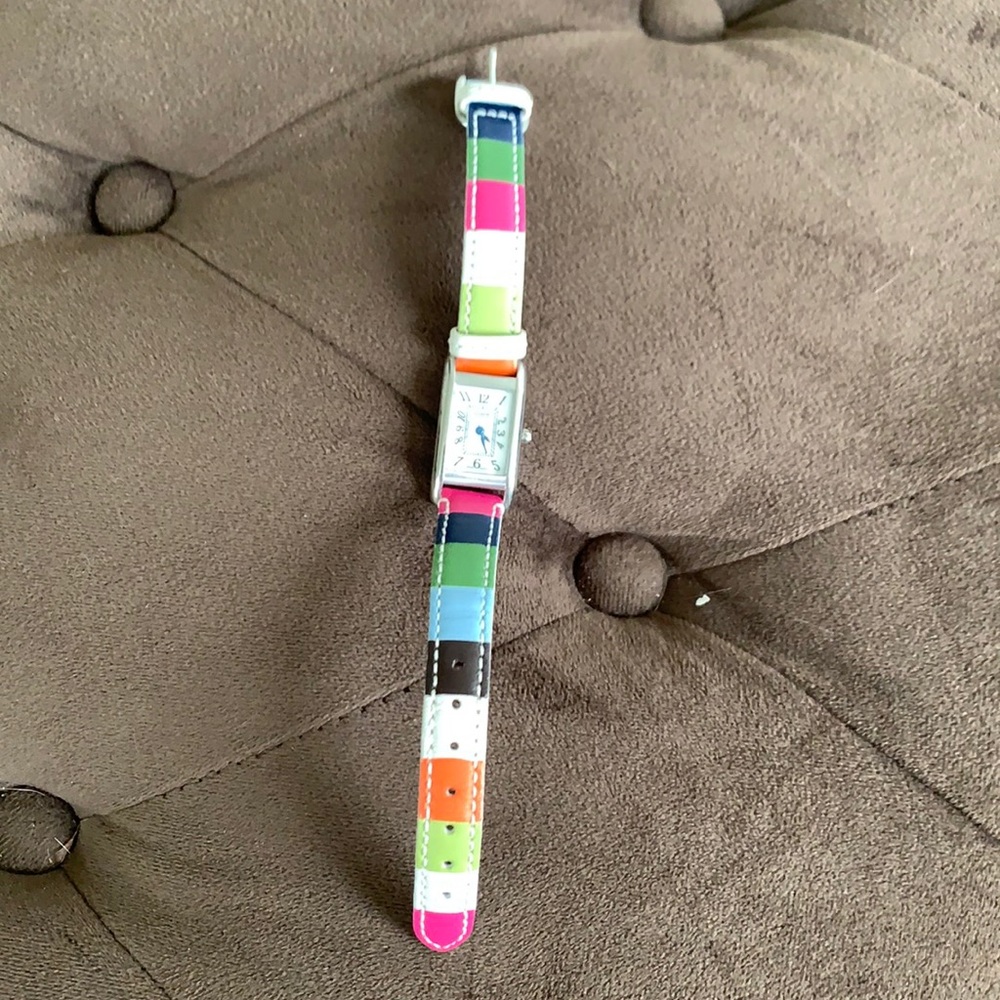 Authentic coach watch colorful strap,needs battery